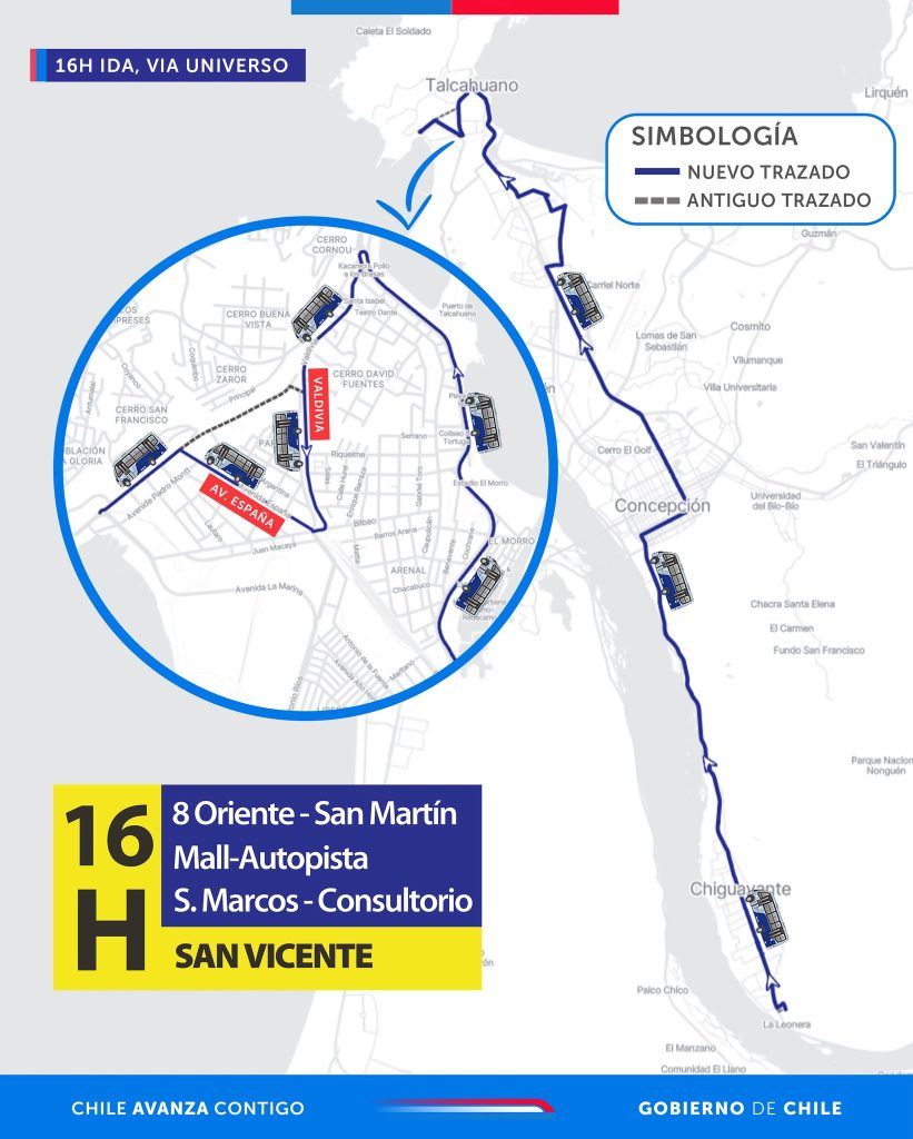 Fotos: muestran los nuevos recorridos de micros en el Gran Concepción ...